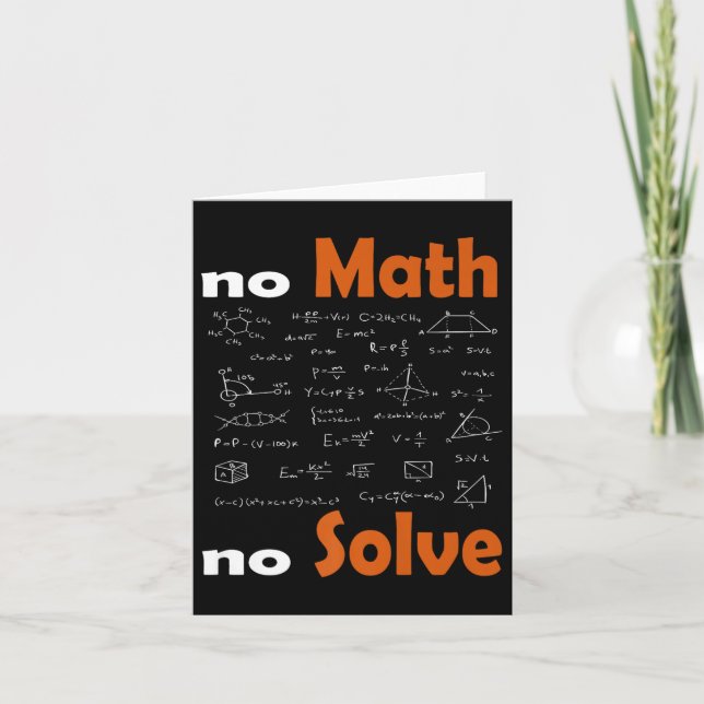 Ingen matematik utan Solve Quote School Funny Math Kort (Framsida)