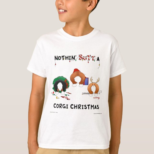 Ingen, men en Corgi-jul Tee Shirt (Framsida)