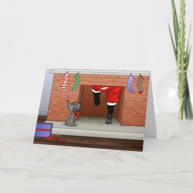 Ingen, men en Schnauzer-jul Helgkort (Framsida)