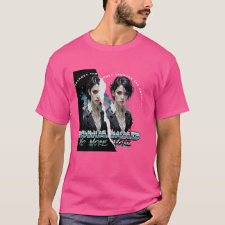 Ingen mer, dubbla exponering för ledsen flicka t shirt