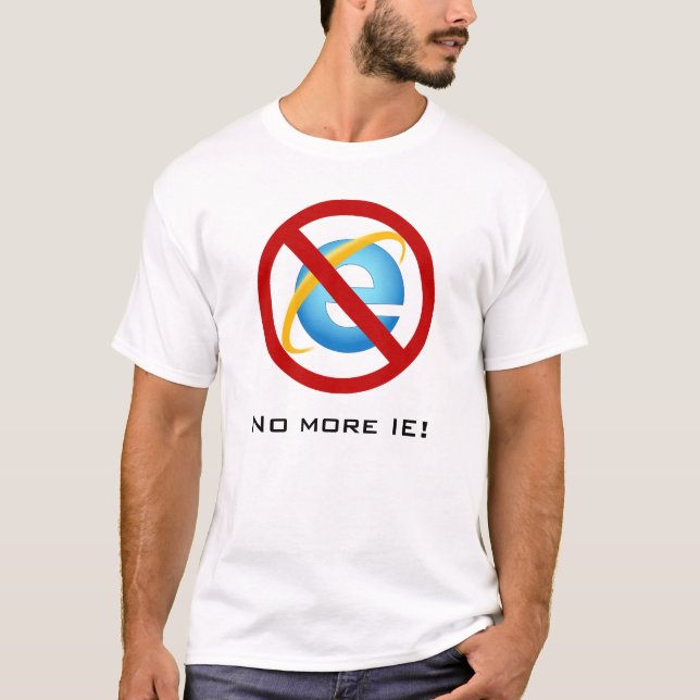 Ingen mer Internet Explorer (anpassadetext) T-shirt (Framsida)