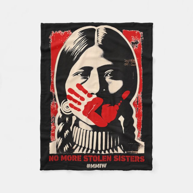 Ingen mer kunskap om Stolen Sister Red Hand Mmiw A Fleecefilt (Framsidan)