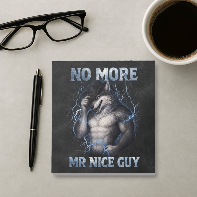 Ingen mer Mr Nice Guy Rolig Alpha Wolf Meme Brainr Anteckningsblock (Skapare uppladdad)