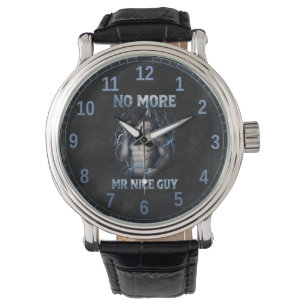 Ingen mer Mr Nice Guy Rolig Alpha Wolf Meme Brainr Armbandsur