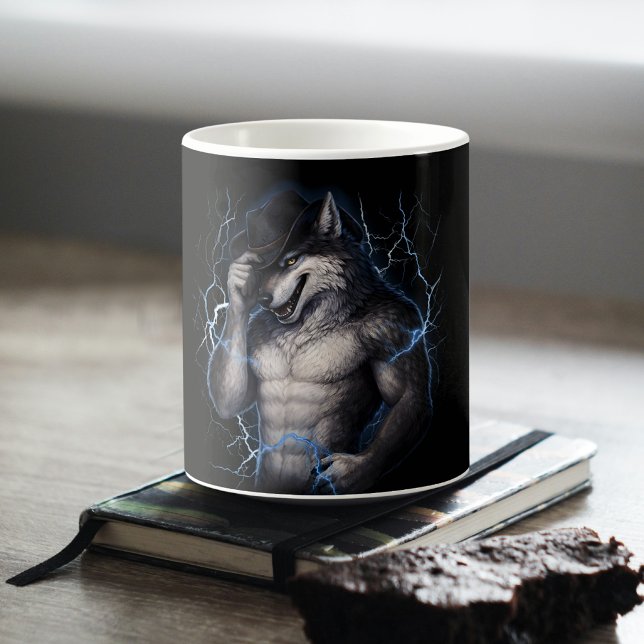Ingen mer Mr Nice Guy Rolig Alpha Wolf Meme Brainr Kaffemugg (Skapare uppladdad)