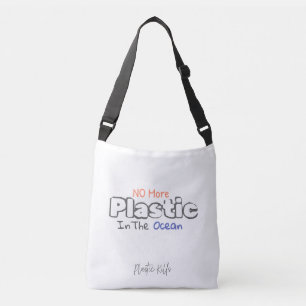 Ingen mer plast i havet. Dödor av plast Axelväska