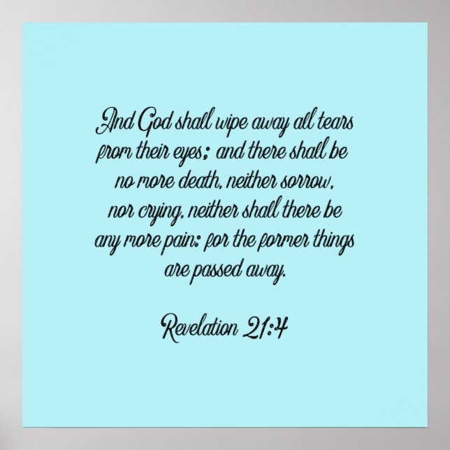 Ingen Mer Sorg Ingen Mer Smärta Kristet Skriftstäl Poster (Framsidan)