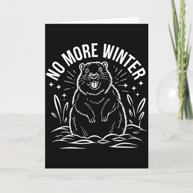 Ingen mer vinter Groundhog Day Roligt Sarcasm Män  Kort (Framsida)