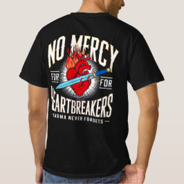 Ingen Mercy för Heartbrytare - Fet Vintage Tattoo- T Shirt