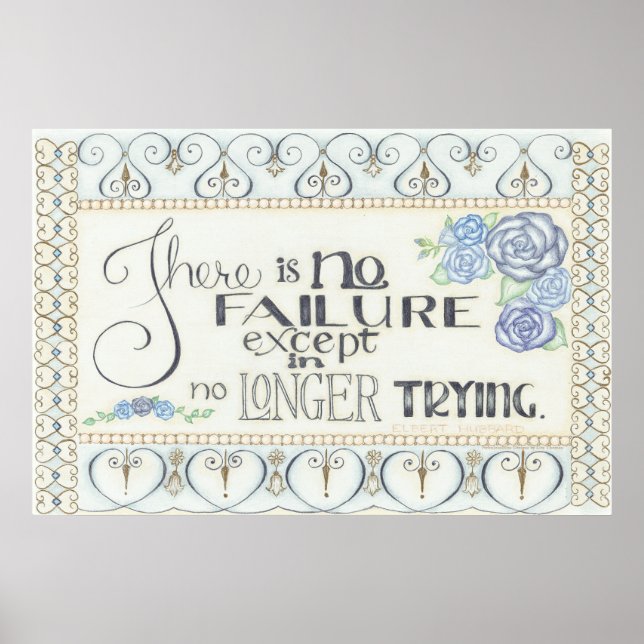 Ingen misslyckande Elbert Hubbard Wall Art Poster (Framsidan)