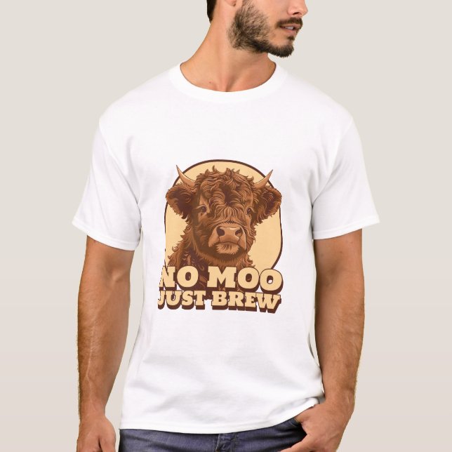Ingen Mjölk Bara Brygg Kaffe Latte T Shirt (Framsida)