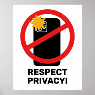 Ingen Mobil fotografi - respektera sekretessen i t Poster