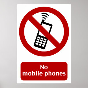 INGEN MOBIL ZON undertecknar Poster