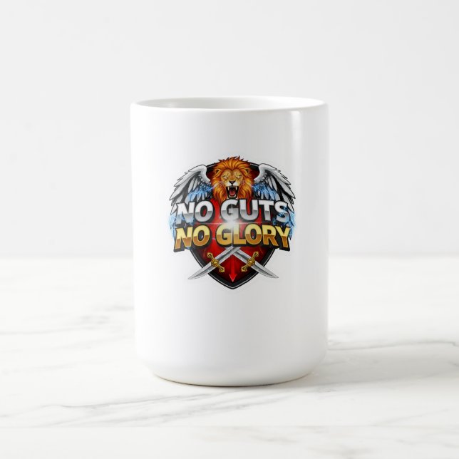 Ingen Mod, Ingen Ära: Motiverande & Framgångs Tänk Kaffemugg (Center)