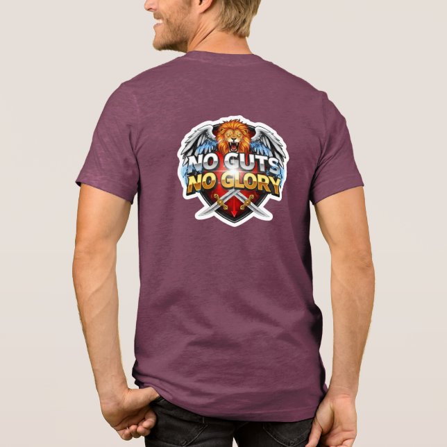Ingen Mod, Ingen Ära: Motiverande & Framgångs Tänk T Shirt (Baksida)