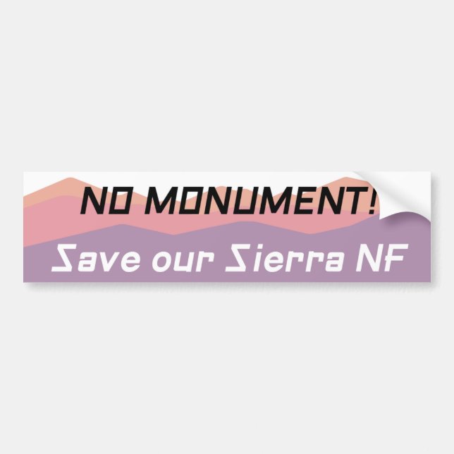 Ingen monument Spara vår Sierra NF Pastel Bildekal (Framsidan)