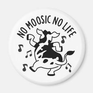 Ingen Moosic No Life Funny Cow Pun Magnet