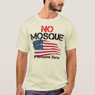 Ingen moské på slipad nolla t shirt