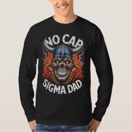 Ingen mössa Sigma Pappa Viking Skalle T-shirt för