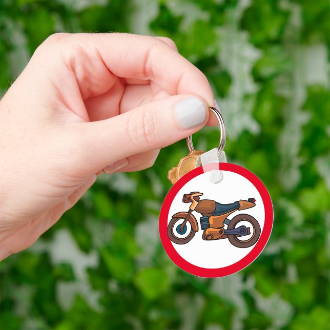 Ingen motorcykelvägs vägskylt nyckelring (Skapare uppladdad)
