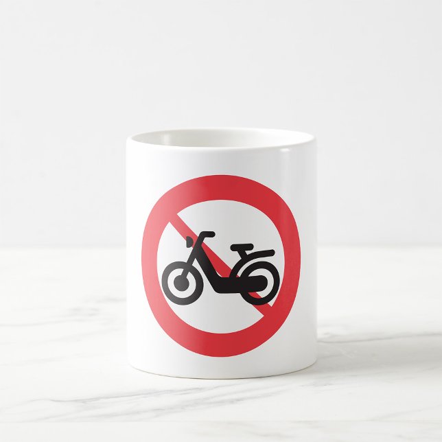 Ingen motorcykens vägskylt kaffemugg (Skapare uppladdad)