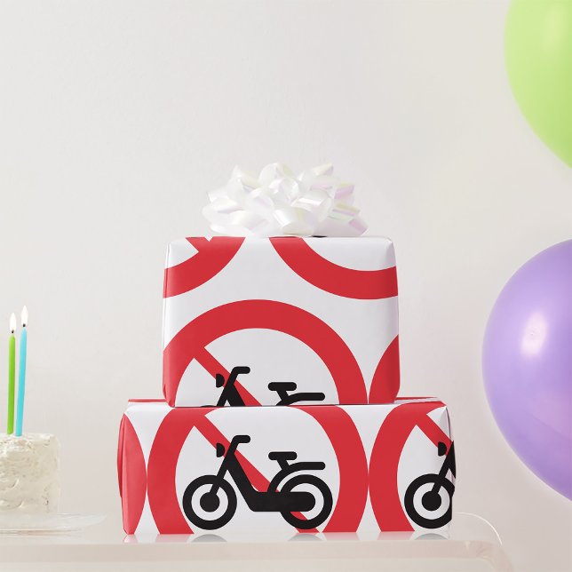 Ingen motorcykens vägskylt presentpapper (Skapare uppladdad)