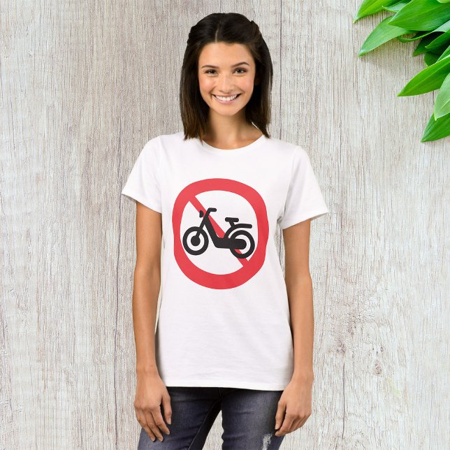 Ingen motorcykens vägskylt t shirt (Skapare uppladdad)