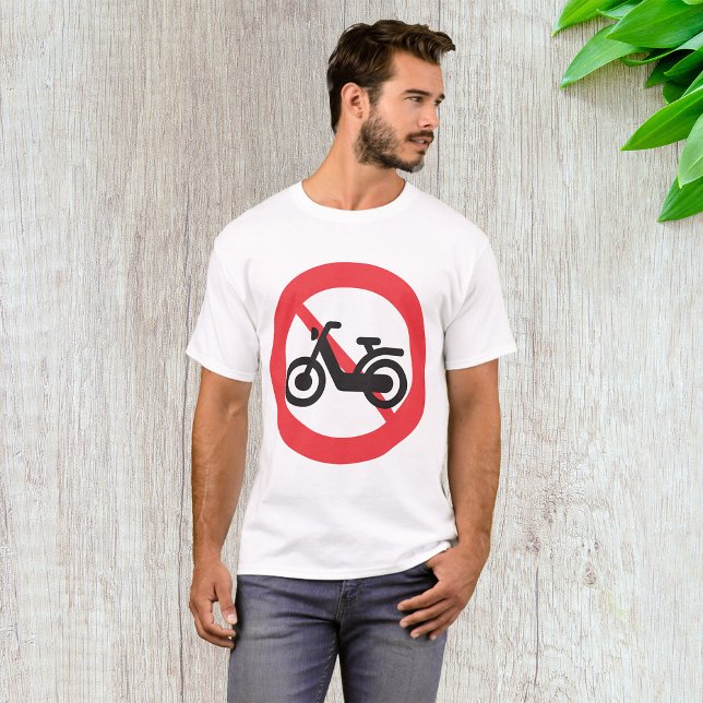 Ingen motorcykens vägskylt t shirt (Skapare uppladdad)