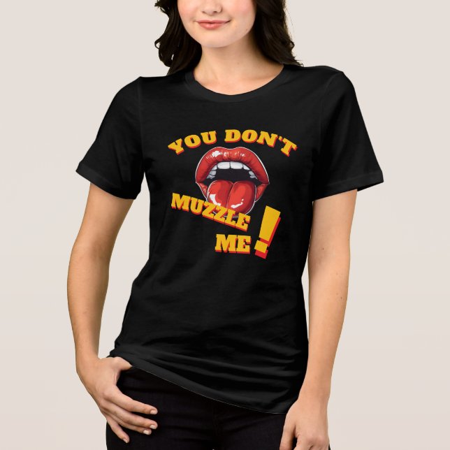 Ingen Munsbit! Feministiskt Budskap T Shirt (Framsida)