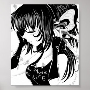 Ingen musik ingen livAnimeflicka Poster