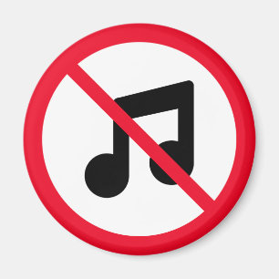 Ingen musik   Rött cirkeltecken   Magnet