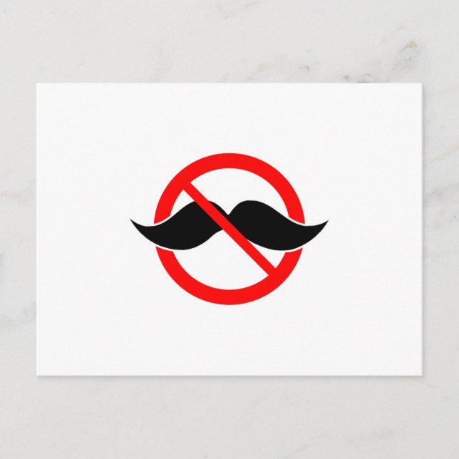 INGEN MUSTACHE - ANTI-MUSTACHE -SHAVE DEN SAK AV VYKORT (Framsida)
