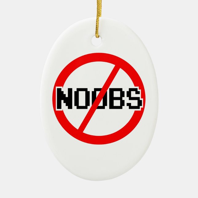 INGEN NOOBS - apa för geek/hacker/pc/code Julgransprydnad Keramik (Framsidan)