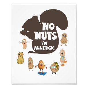 Ingen Nöt I är Allergic Peanut Allergy Awareness Fototryck