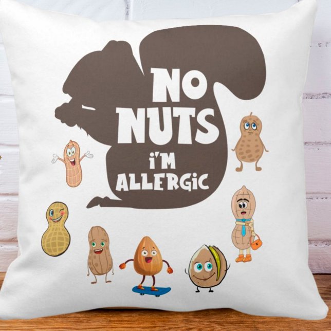 Ingen Nöt I är Allergic Peanut Allergy Awareness Kudde (Skapare uppladdad)