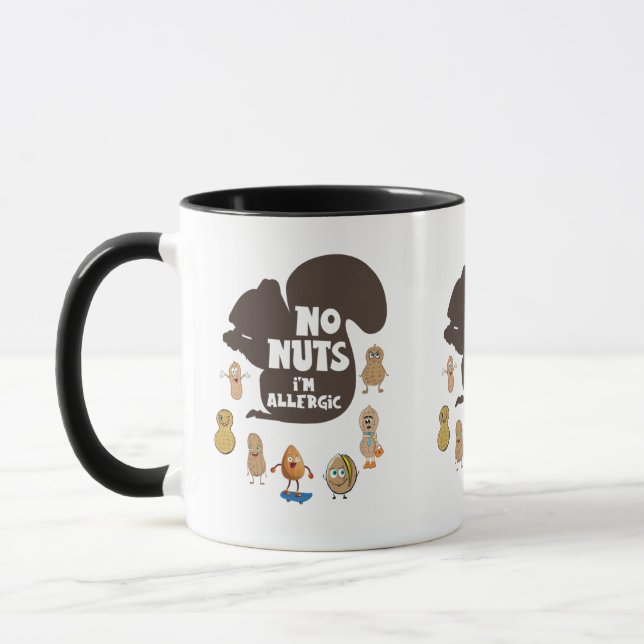 Ingen Nöt I är Allergic Peanut Allergy Awareness Mugg (Vänster)