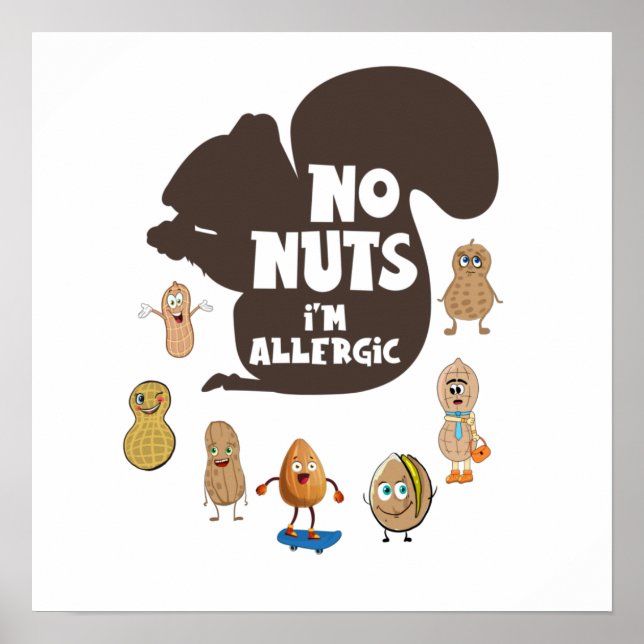 Ingen Nöt I är Allergic Peanut Allergy Awareness Poster (Framsidan)