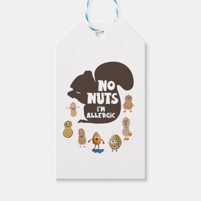 Ingen Nöt I är Allergic Peanut Allergy Awareness Presentetikett (Framsidan)