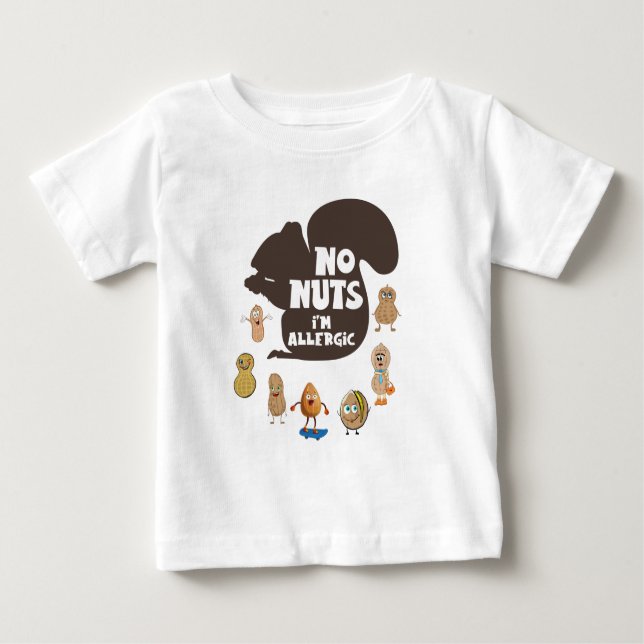 Ingen Nöt I är Allergic Peanut Allergy Awareness T Shirt (Framsida)