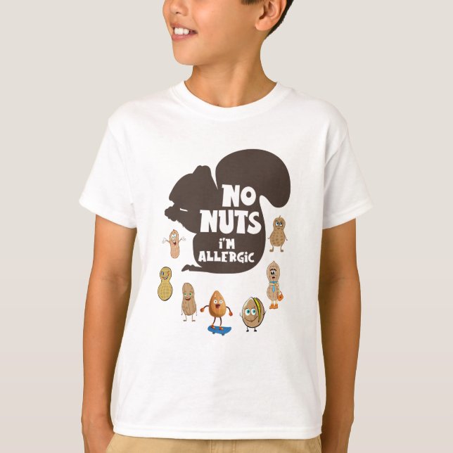Ingen Nöt I är Allergic Peanut Allergy Awareness T Shirt (Framsida)