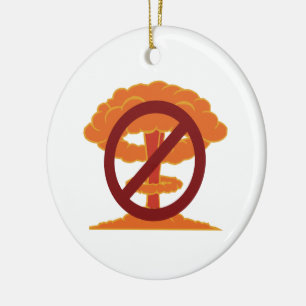 Ingen nukes-symbol julgransprydnad keramik
