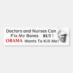 INGEN OBAMA Anti sjukvård Bildekal