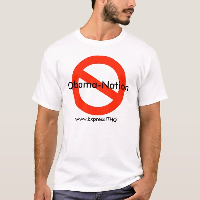 Ingen Obama nation, www.ExpressITHQ.com Tee Shirt (Framsida)