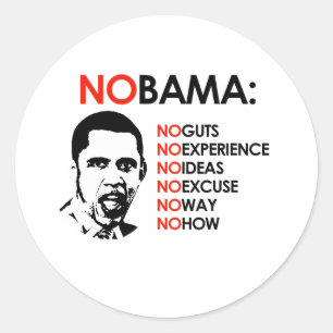 INGEN OBAMA SOM ÄR INGEN LÅNGT RUNT KLISTERMÄRKE