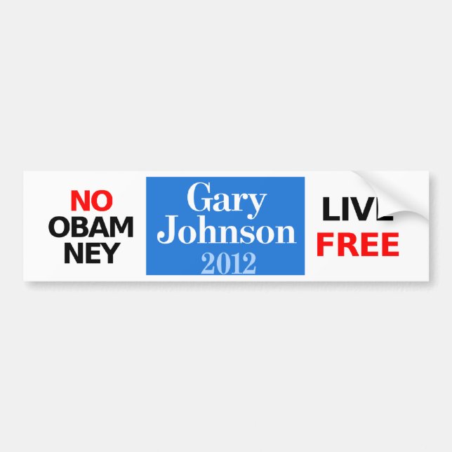 Ingen Obamney - Gary Johnson bildekal (Framsidan)