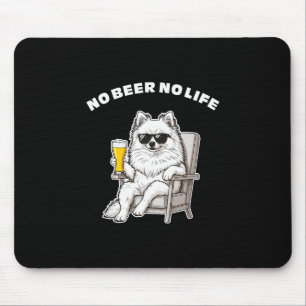 Ingen öl, inget liv Pomeranian Rolig hund med solg Musmatta