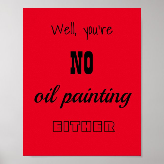 Ingen oljemålning typografi poster (Framsidan)