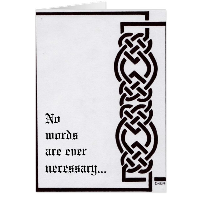 Ingen ord är någonsin nödvändig… OBS kort (Framsidan)