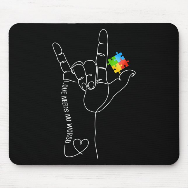 Ingen Ord Asl Autism Awareness Sped Teacher 5 Musmatta (Framsidan)