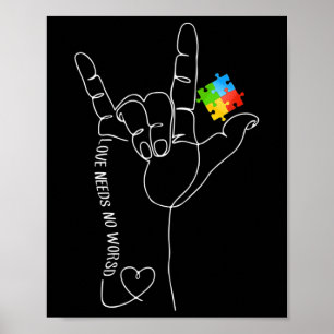 Ingen Ord Asl Autism Awareness Sped Teacher 5 Poster